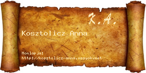 Kosztolicz Anna névjegykártya